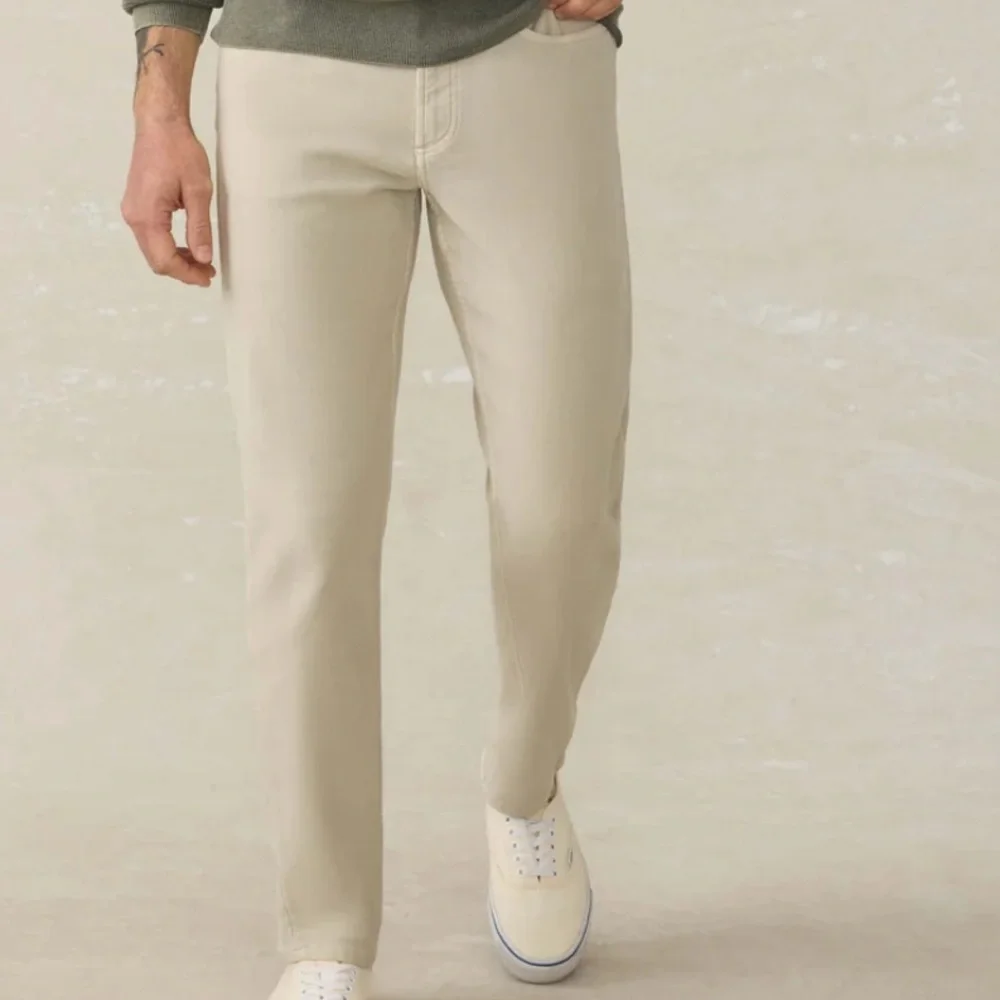 Faherty Stretch Terry 5-Pocket Pant Stone 34W/30L NWT - Picture 3 of 5